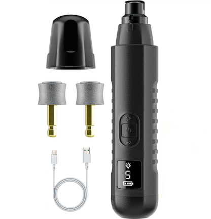 Lima de uñas Kelo en negro con dos muelas de repuesto, tapa y cable